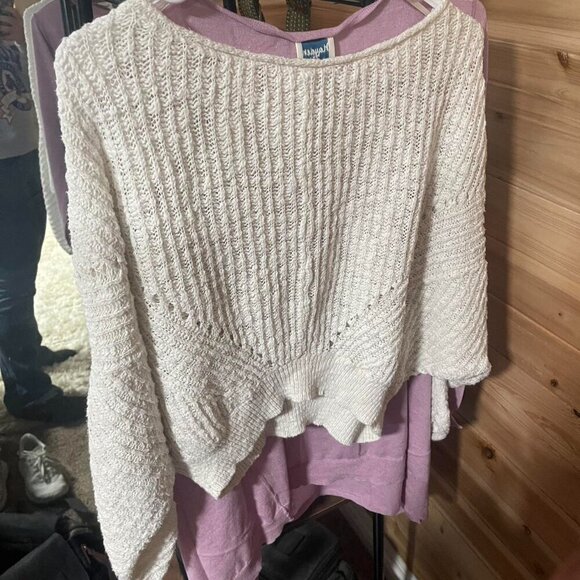 Anthropology White Cropped Knit Sweater - Picture 2 of 5